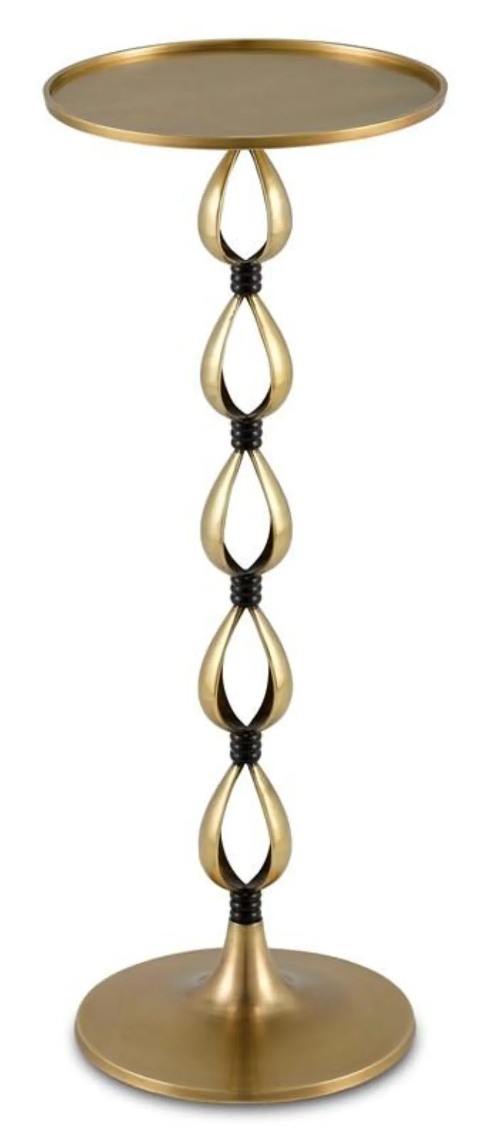 Brass end table golden swirl — Lighting sourced from India by Straight to Source